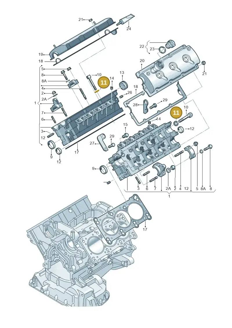 059103377 — Volkswagen PASSAT/4MOTION/W8 (2002-2005) diagram 260103600, position 11