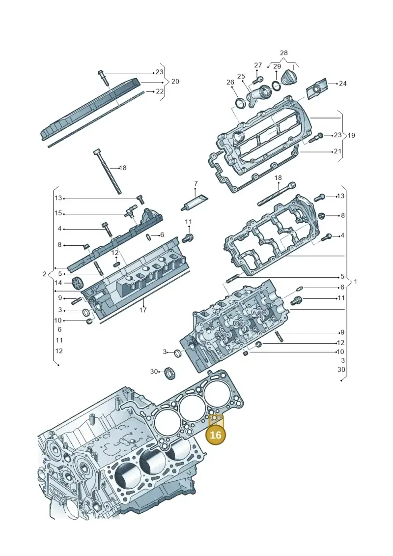 059103383CQ — Volkswagen Touareg                08> (2007-) diagram 258103350, position 16