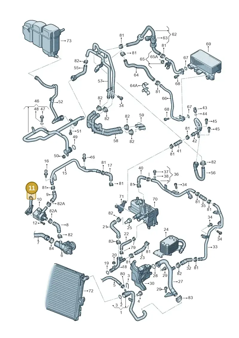 059103392AC — Volkswagen Touareg (2010-2012) diagram 693121570, position 11
