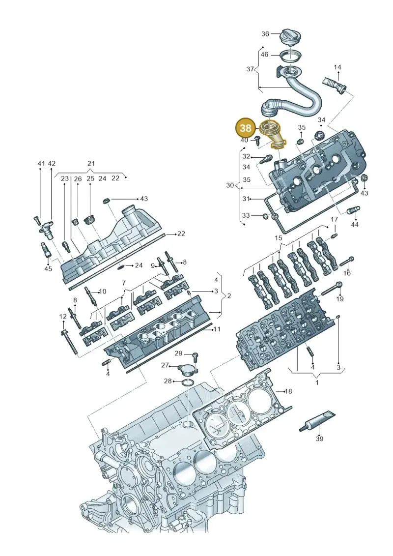 059103482J — Volkswagen Touareg (2017-2023) diagram 439103061, position 38