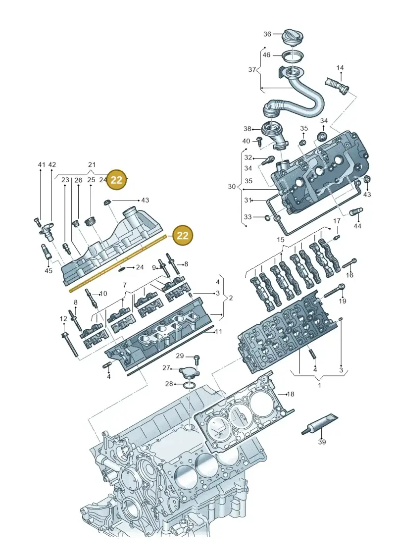 059103484J — Volkswagen Touareg (2017-2023) diagram 439103061, position 22