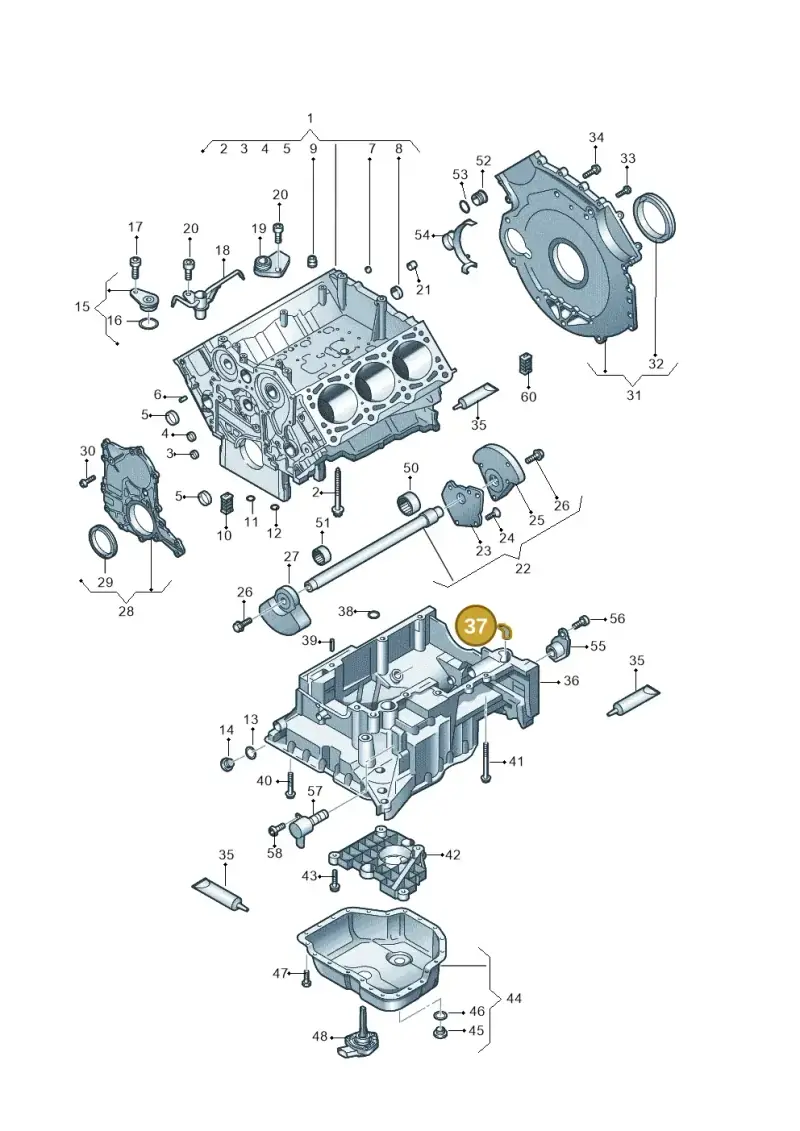 059103609L — Volkswagen Touareg (2010-2012) diagram 616103250, position 37