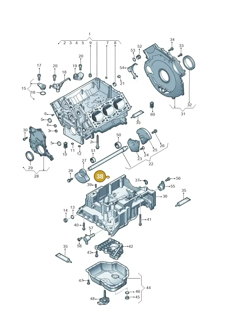 059103609M — Volkswagen Touareg (2010-2012) diagram 616103250, position 38