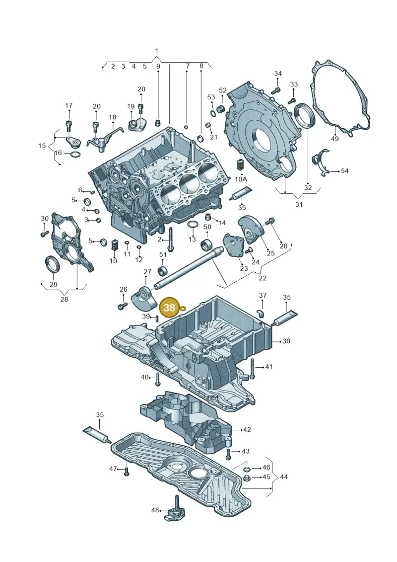 059103609M — Volkswagen Phaeton 4motion (2010-2016) diagram 258103050, position 38