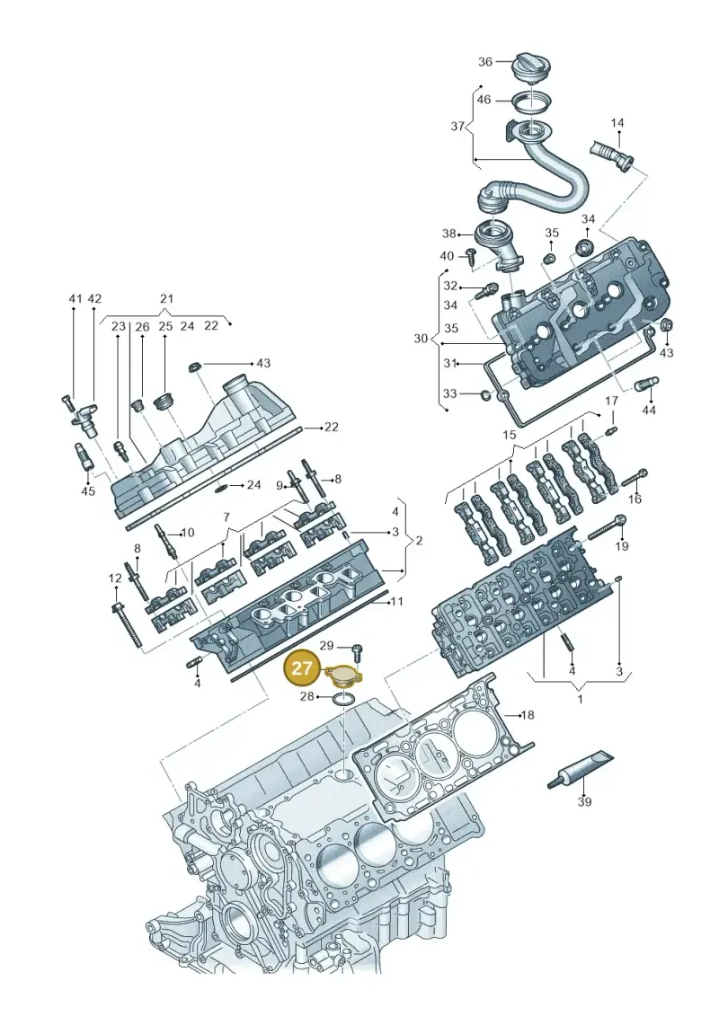 059103707D — Volkswagen Touareg (2017-2023) diagram 439103061, position 27