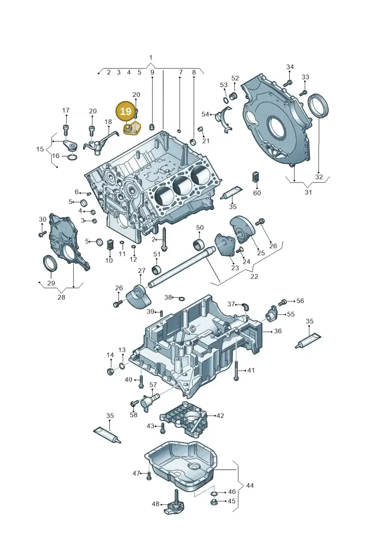 059103765D — Volkswagen Touareg (2010-2012) diagram 616103250, position 19