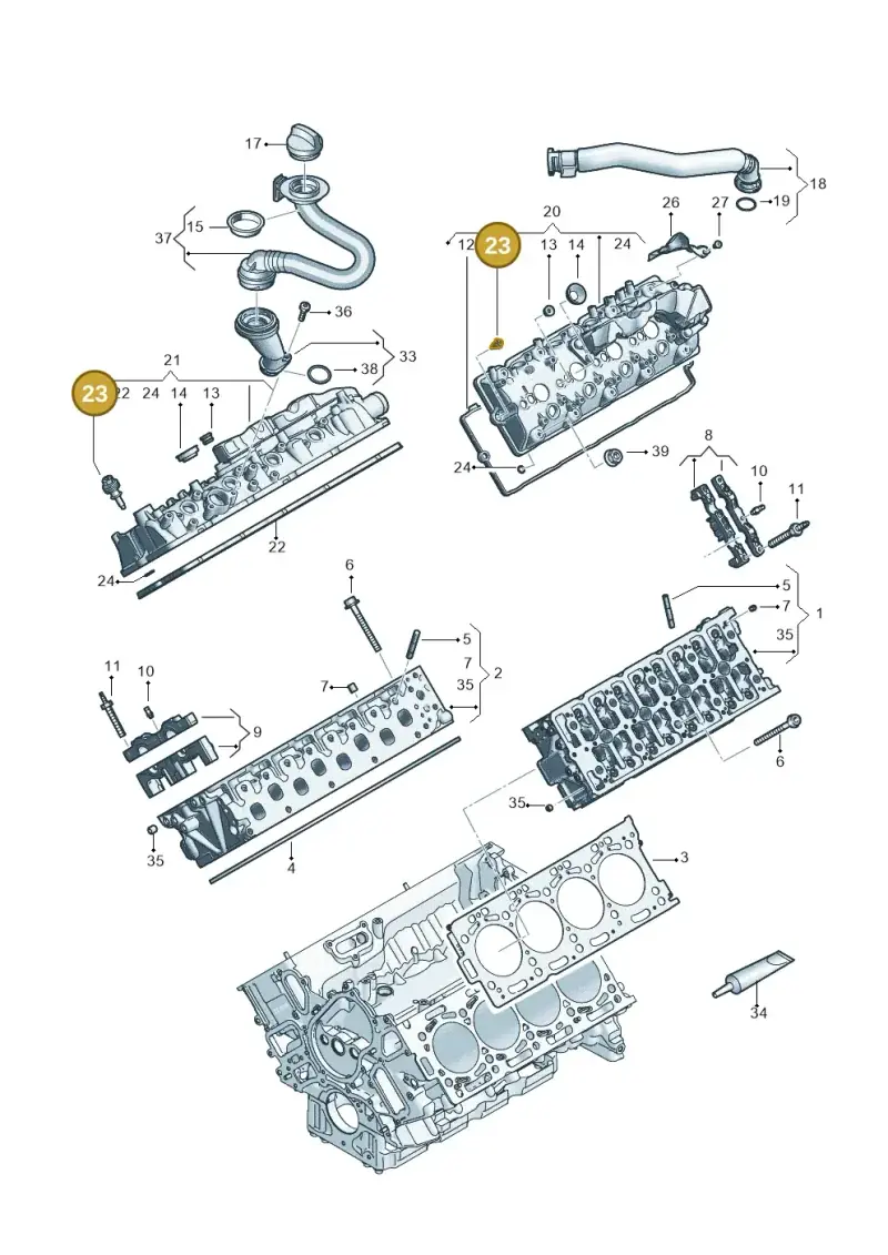 059103831 — Volkswagen Touareg (2017-2023) diagram 439103070, position 23