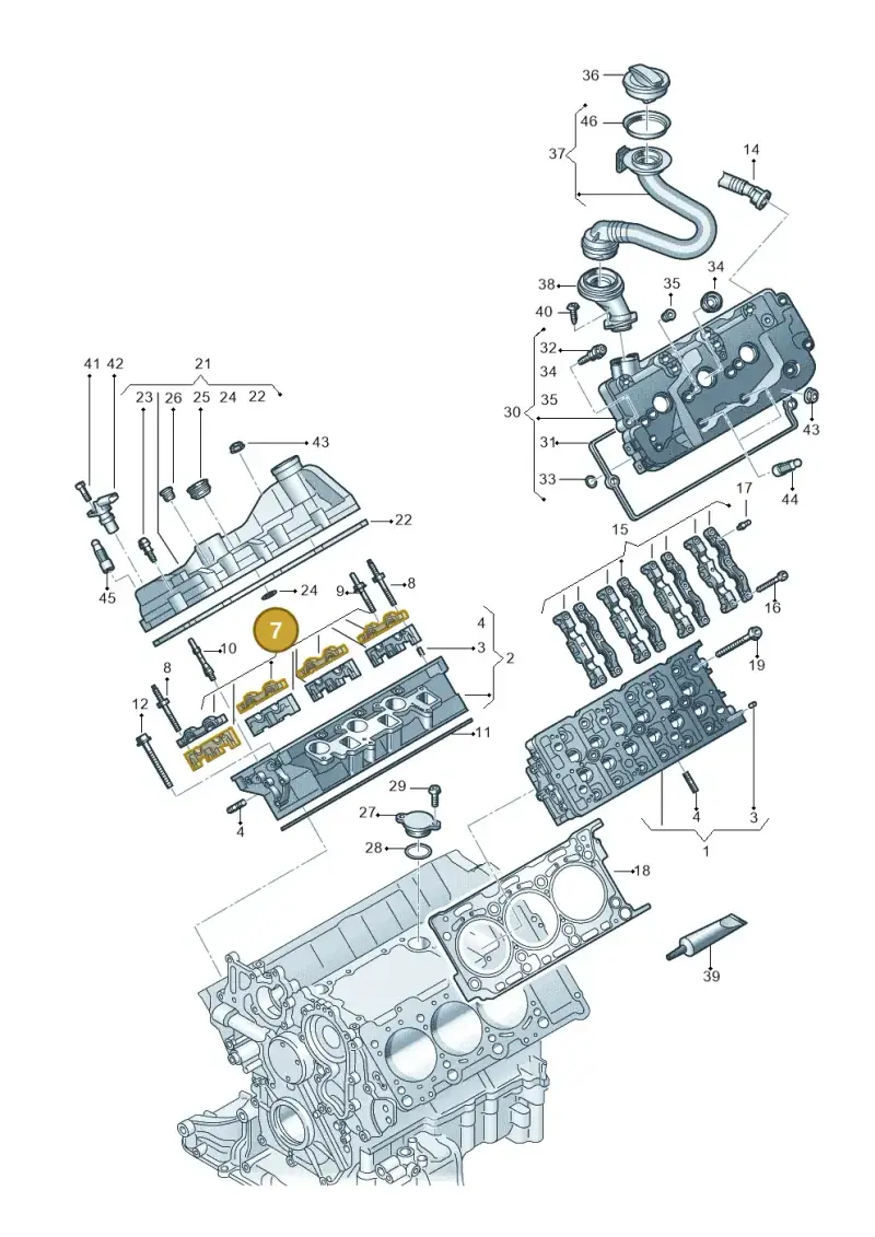 059103960P — Volkswagen Touareg (2017-2023) diagram 439103061, position 7