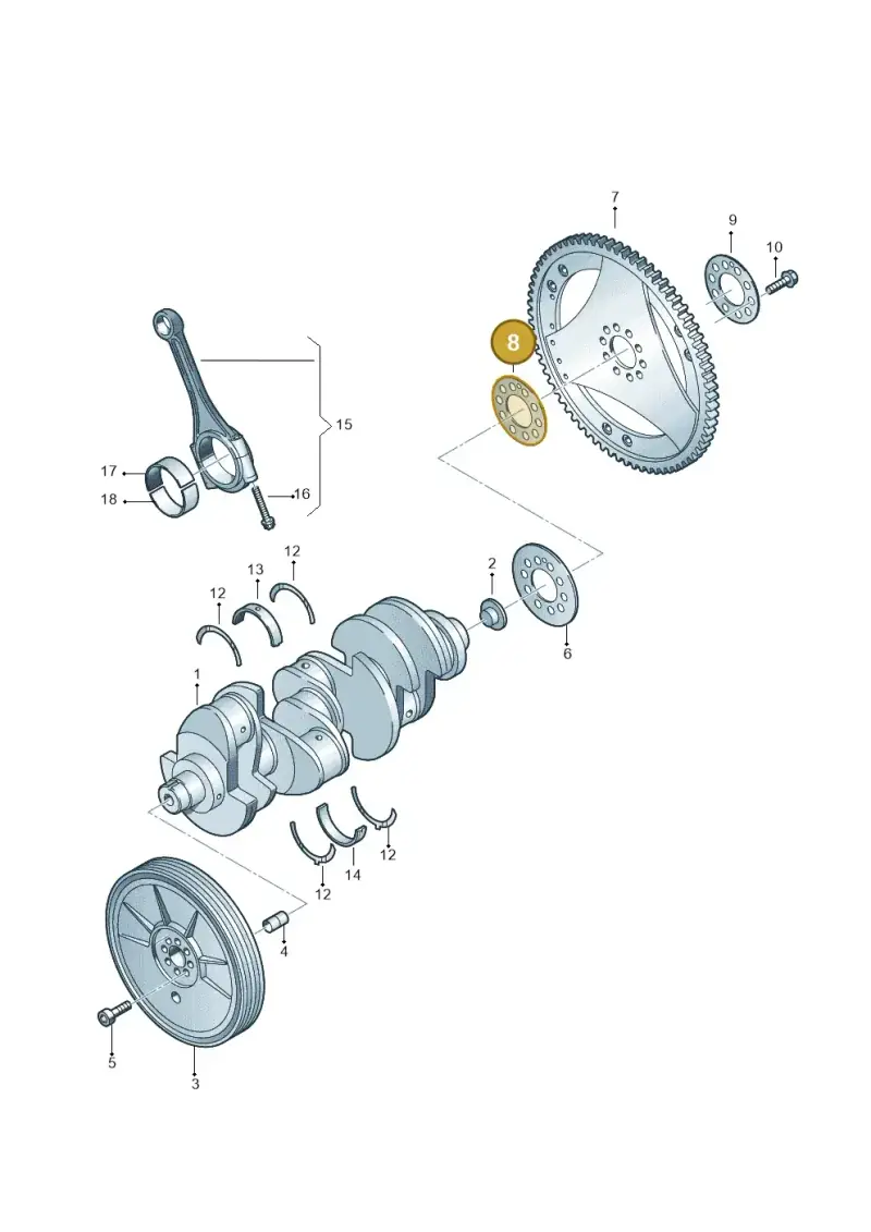 059105303E — Volkswagen Touareg BlueMotion (2014-2018) diagram 748105150, position 8