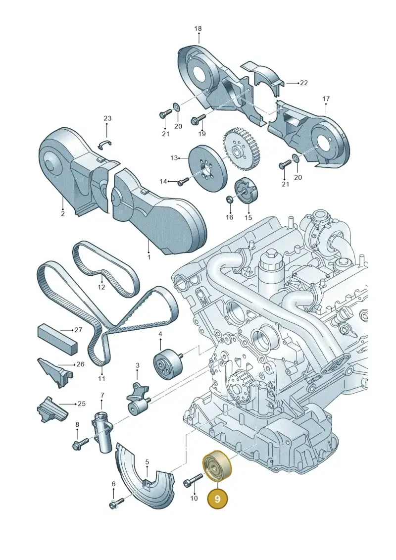 059109244B — Volkswagen PASSAT/4MOTION/W8 (2002-2005) diagram 260109860, position 9