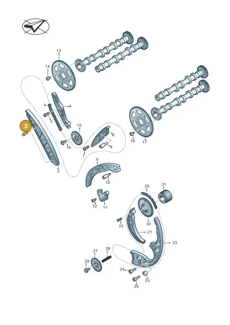 059109426F — Volkswagen Touareg BlueMotion (2014-2018) diagram 693109770, position 3