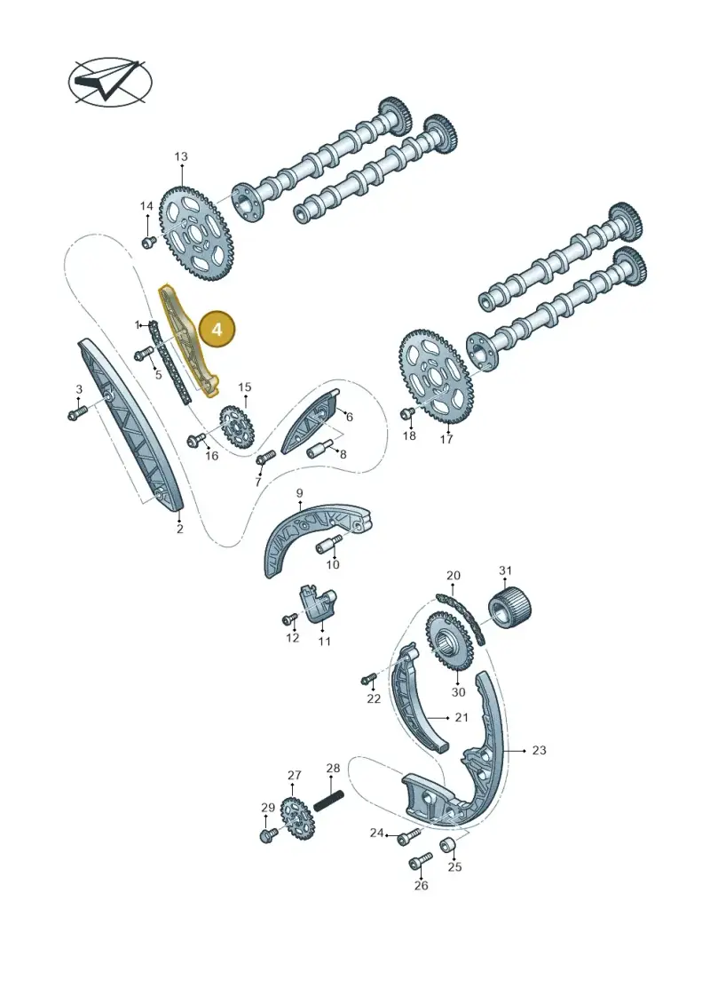 059109513C — Volkswagen Touareg BlueMotion (2014-2018) diagram 693109770, position 4