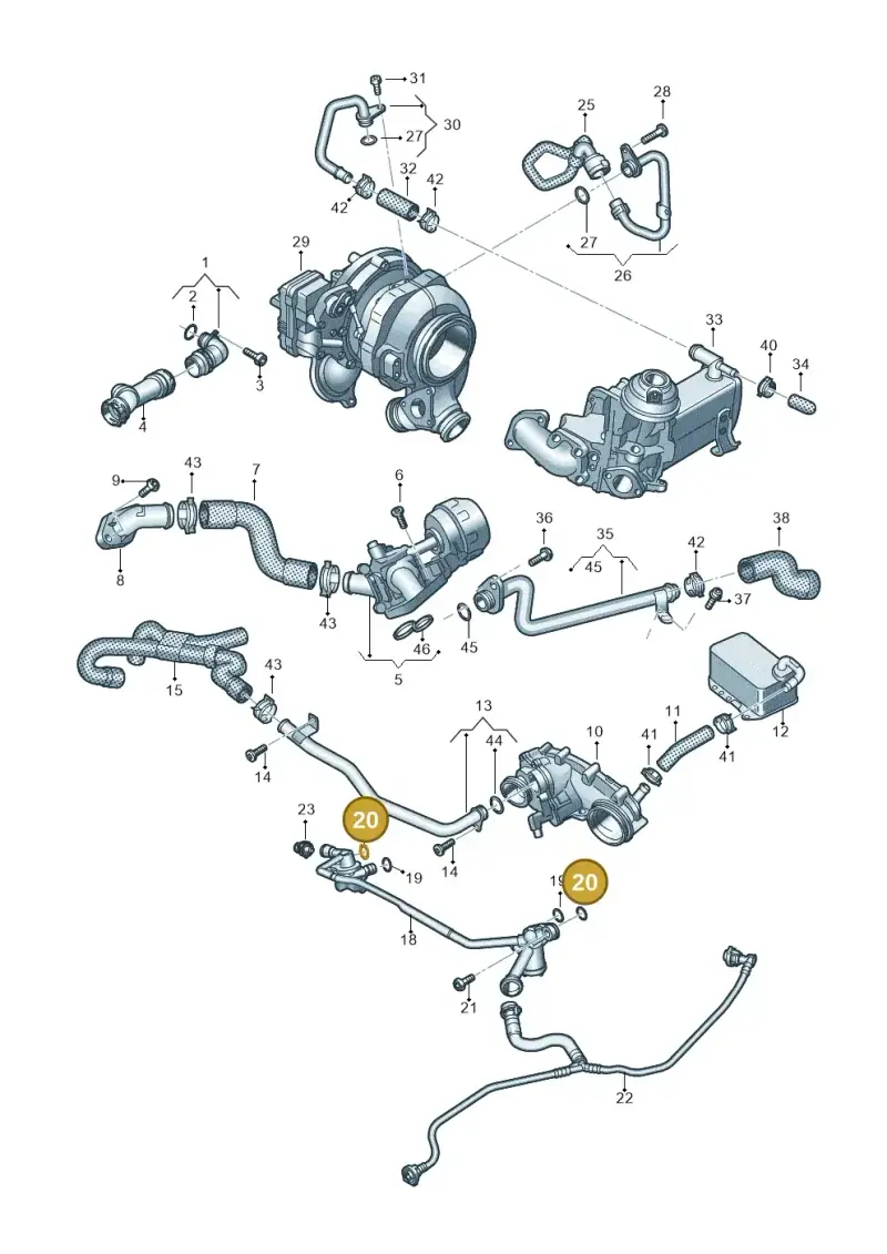 059121043F — Volkswagen Touareg (2017-2023) diagram 439121350, position 20