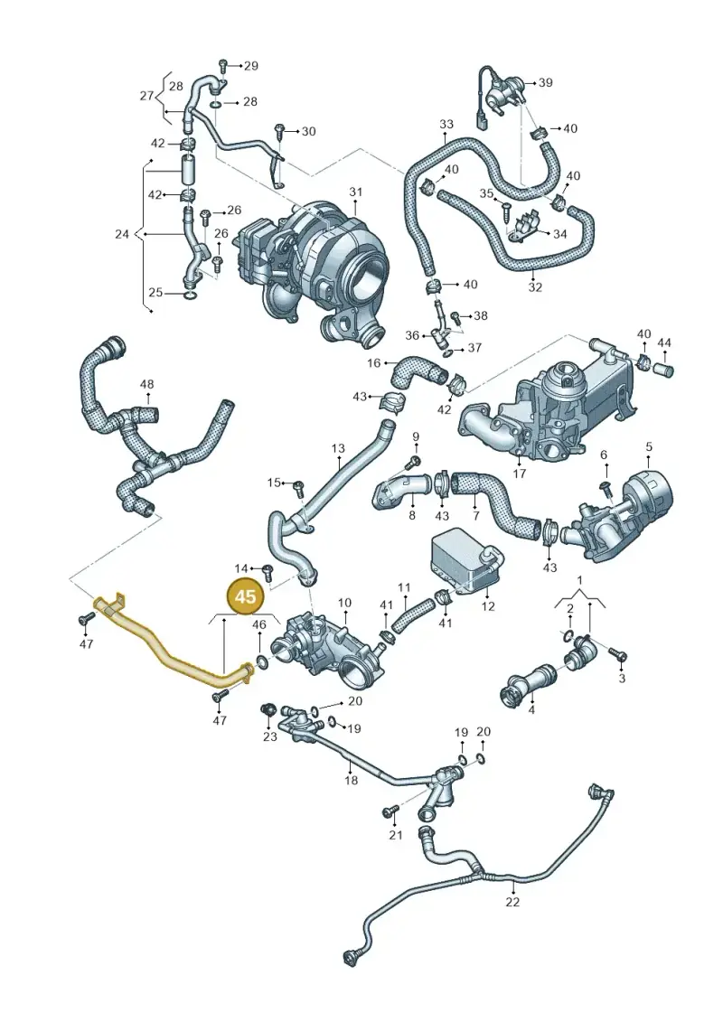 059121075GH — Volkswagen Touareg (2017-2023) diagram 439121370, position 45
