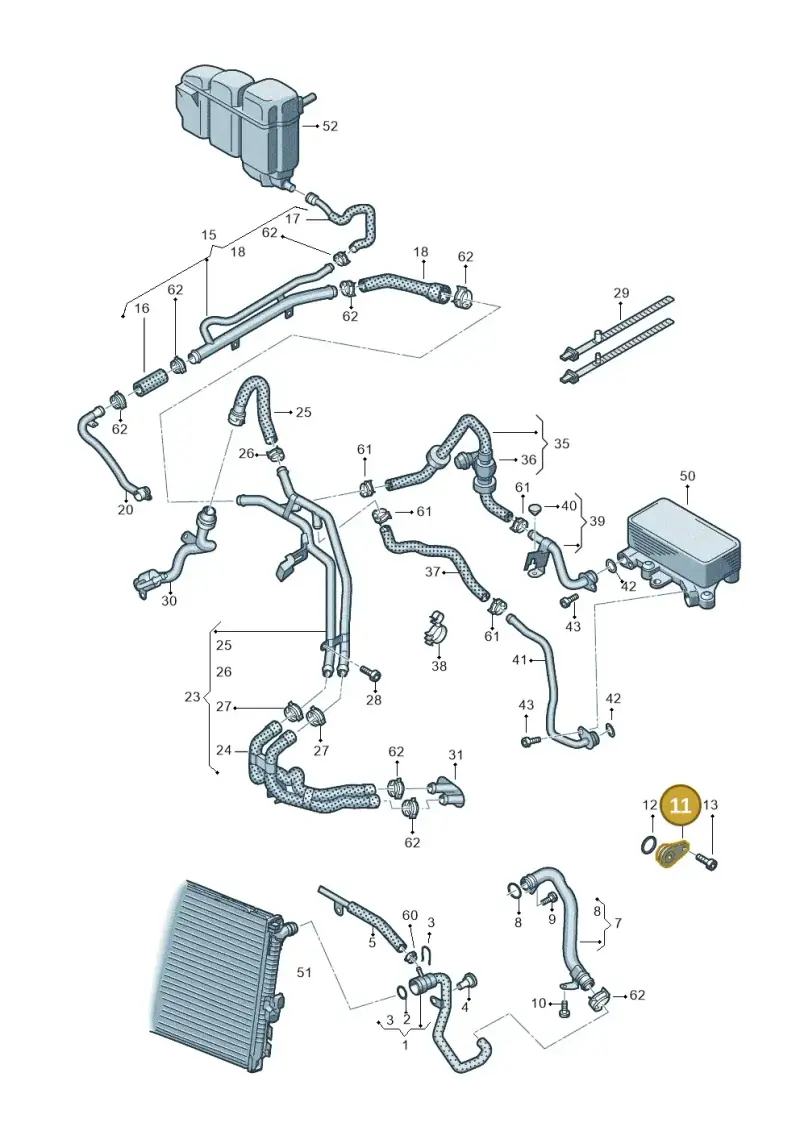 059121155BK — Volkswagen Touareg BlueMotion (2014-2018) diagram 693121500, position 11