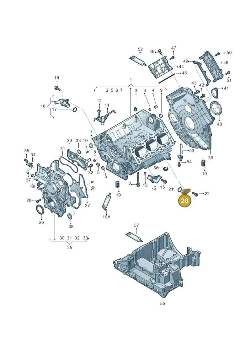 059121155BK — Volkswagen Touareg BlueMotion (2014-2018) diagram 748103270, position 20