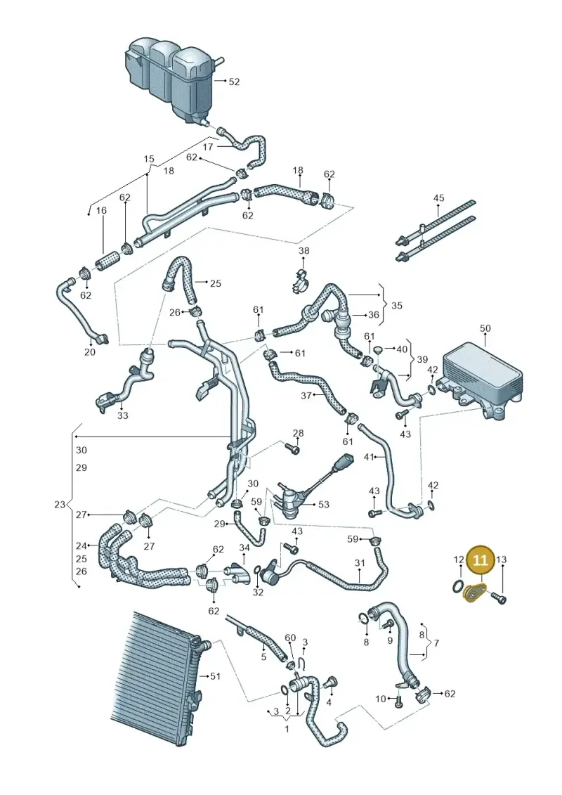 059121155BK — Volkswagen Touareg BlueMotion (2014-2018) diagram 787121520, position 11