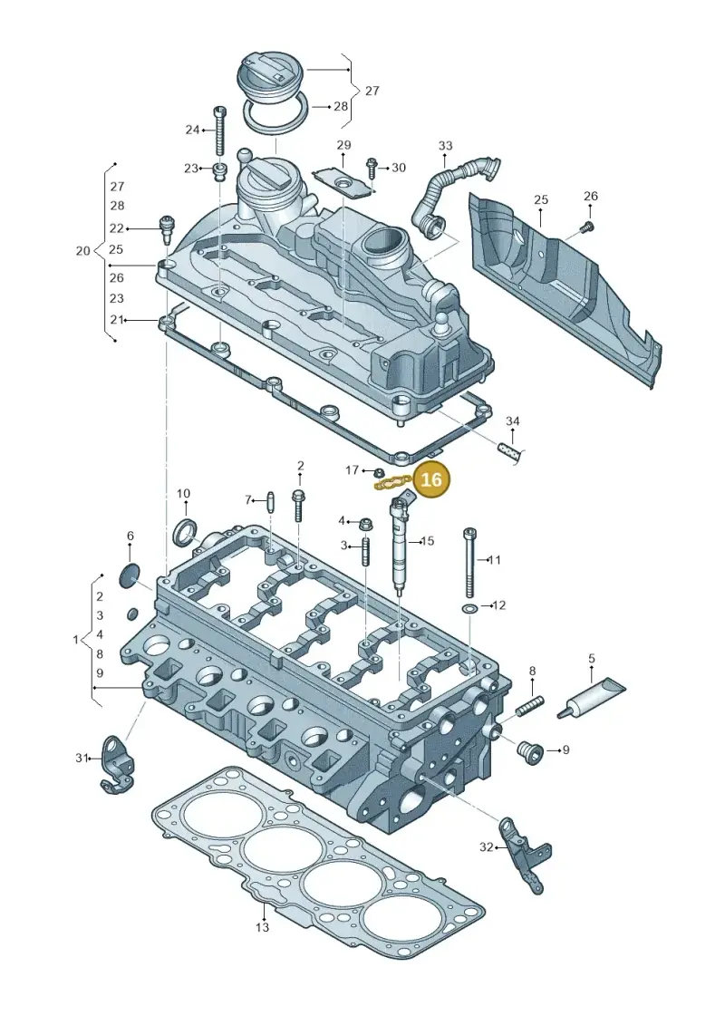 059130216C — Volkswagen New beetle (2011-2016) diagram 634103600, position 16