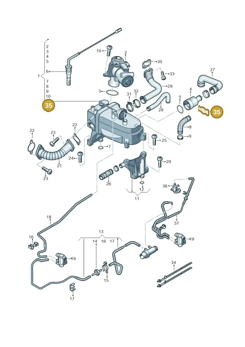 059131142 — Volkswagen Touareg (2010-2012) diagram 693131600, position 35