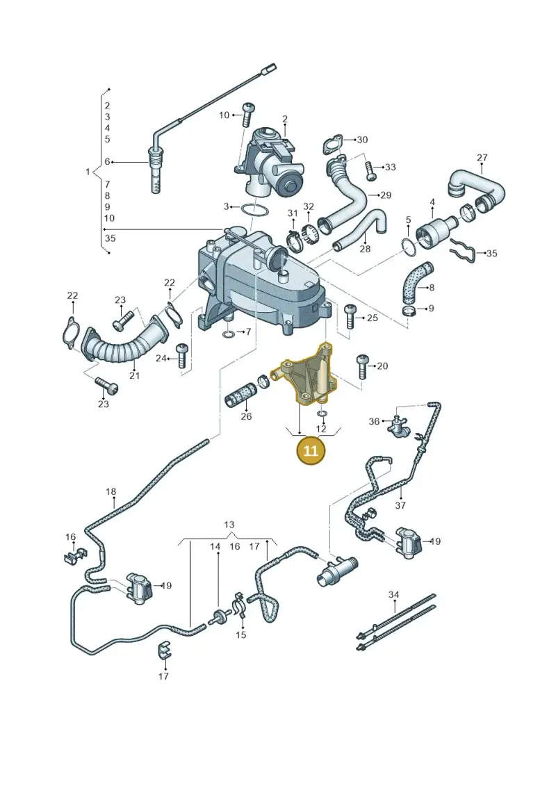059131425A — Volkswagen Touareg (2010-2012) diagram 693131600, position 11