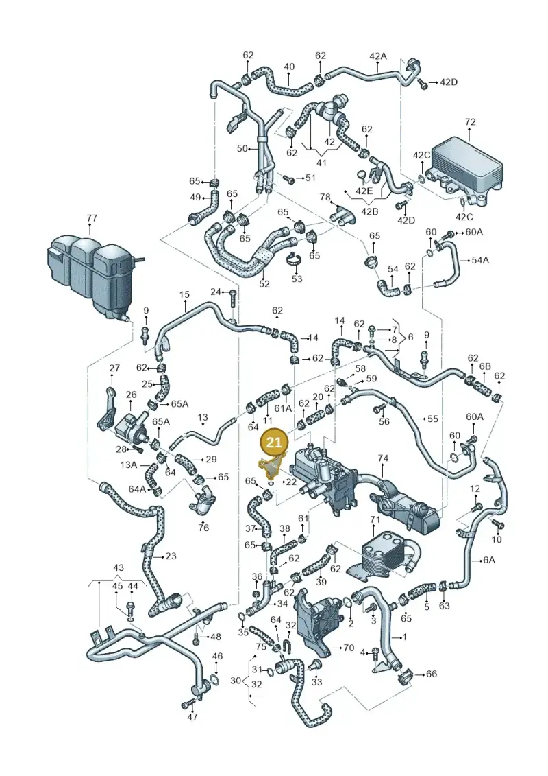059131425A — Volkswagen Touareg (2012-2014) diagram 693121560, position 21