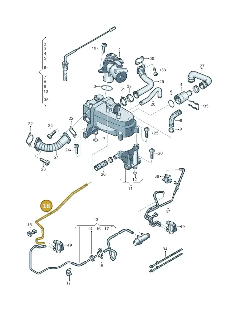 059131492AE — Volkswagen Touareg (2010-2012) diagram 693131600, position 18