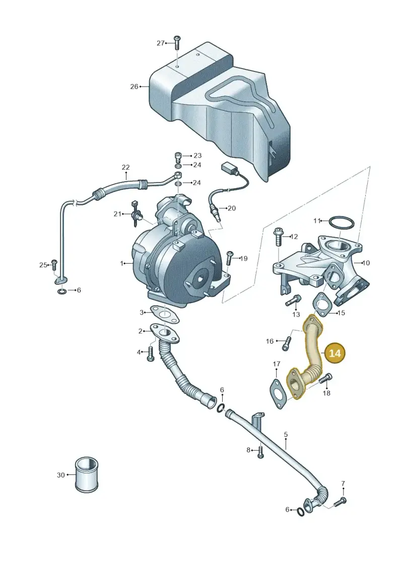 059131525AL — Volkswagen Touareg (2010-2012) diagram 631145650, position 14