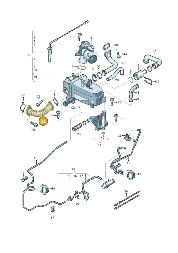 059131525AL — Volkswagen Touareg (2010-2012) diagram 693131600, position 21