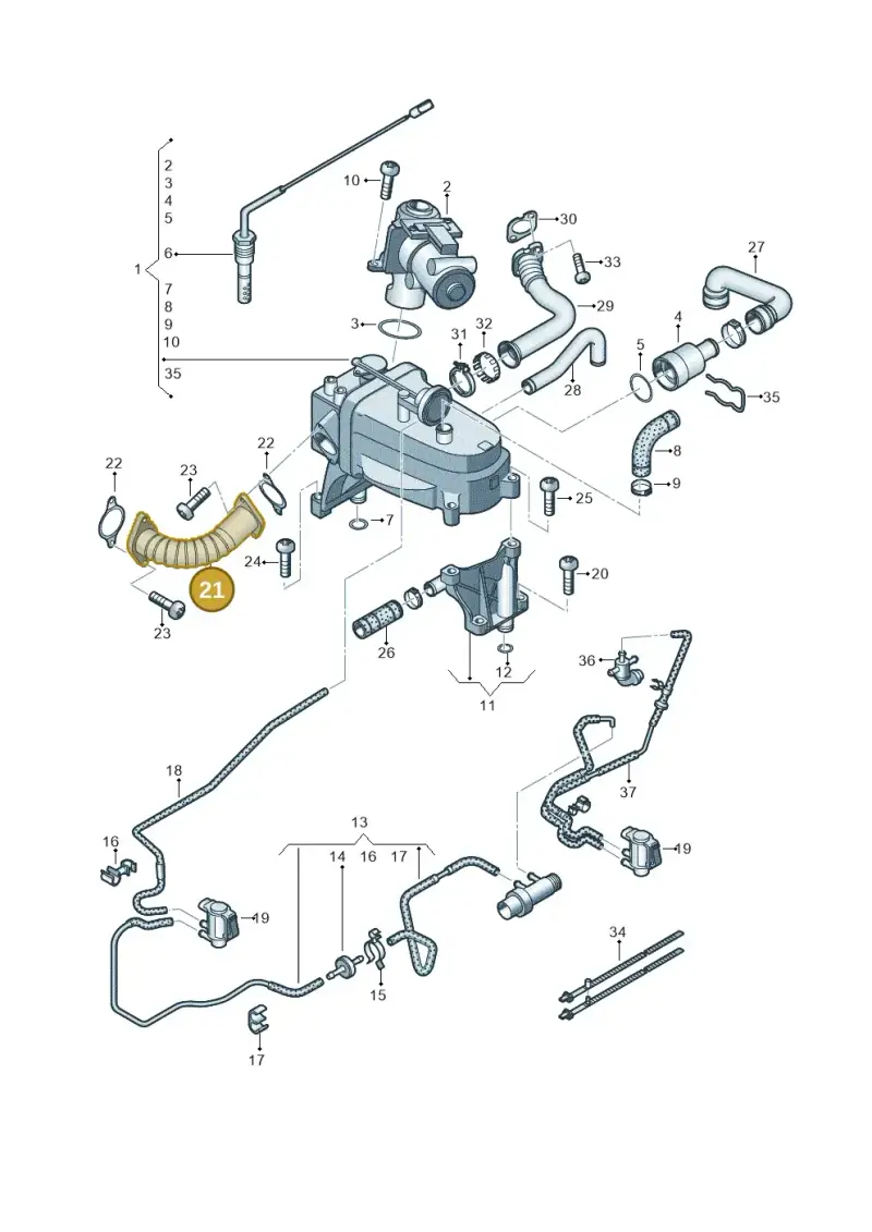 059131525AL — Volkswagen Touareg (2010-2012) diagram 693131600, position 21