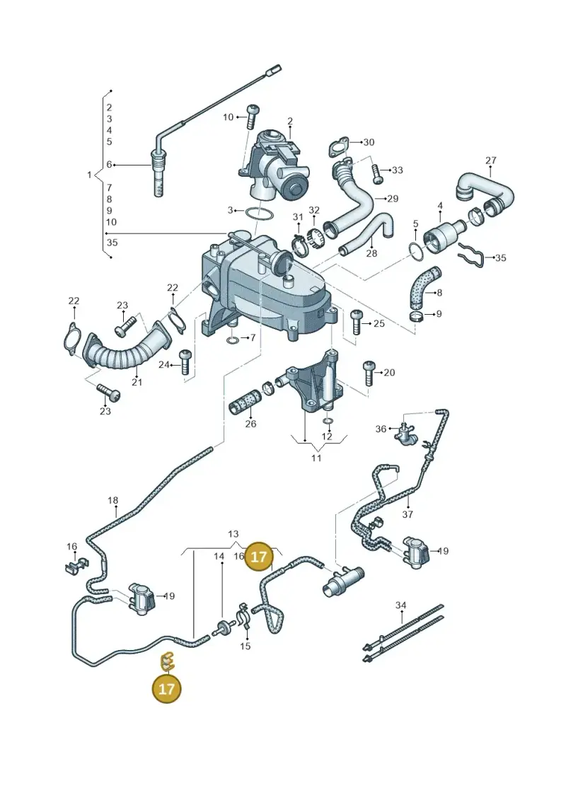 059131694P — Volkswagen Touareg (2010-2012) diagram 693131600, position 17