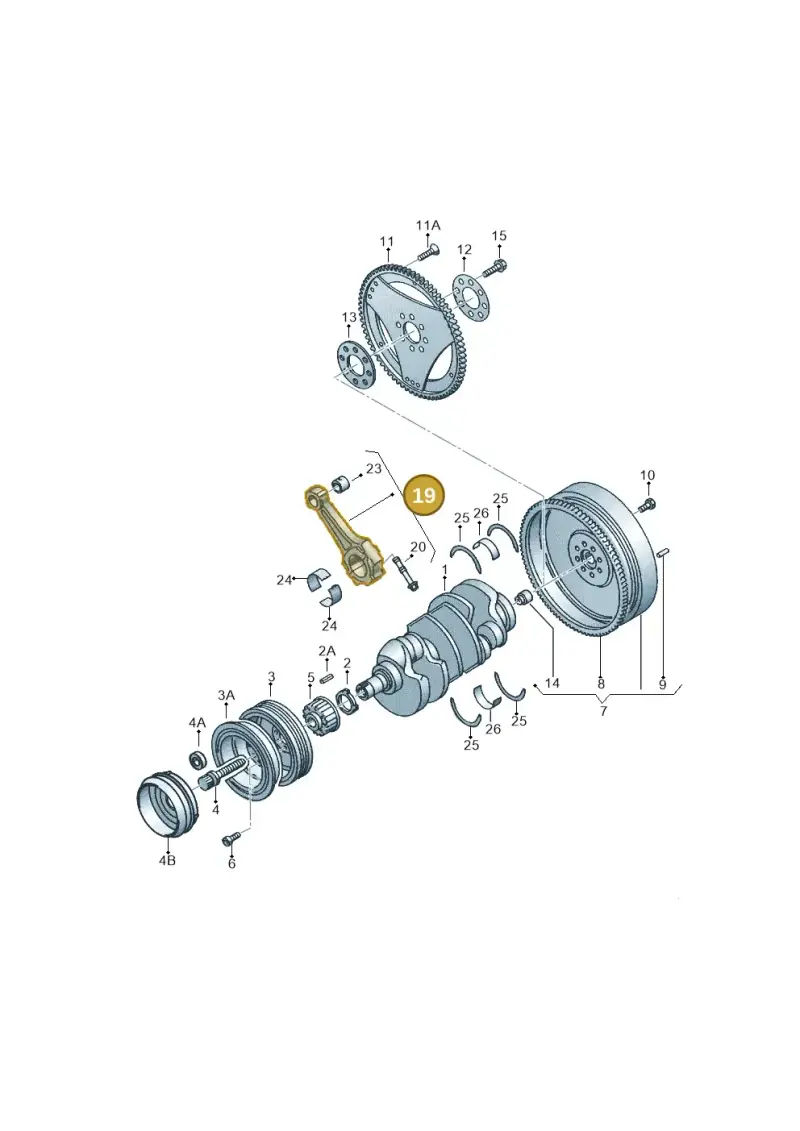 059198401A — Volkswagen PASSAT/4MOTION/W8 (2002-2005) diagram 404105300, position 19