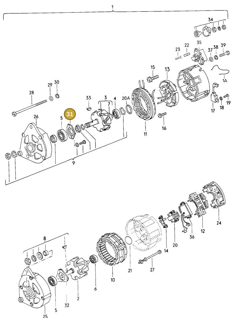 059903543 — Volkswagen Jetta                  87 (1986-1987) diagram 043100000, position 31
