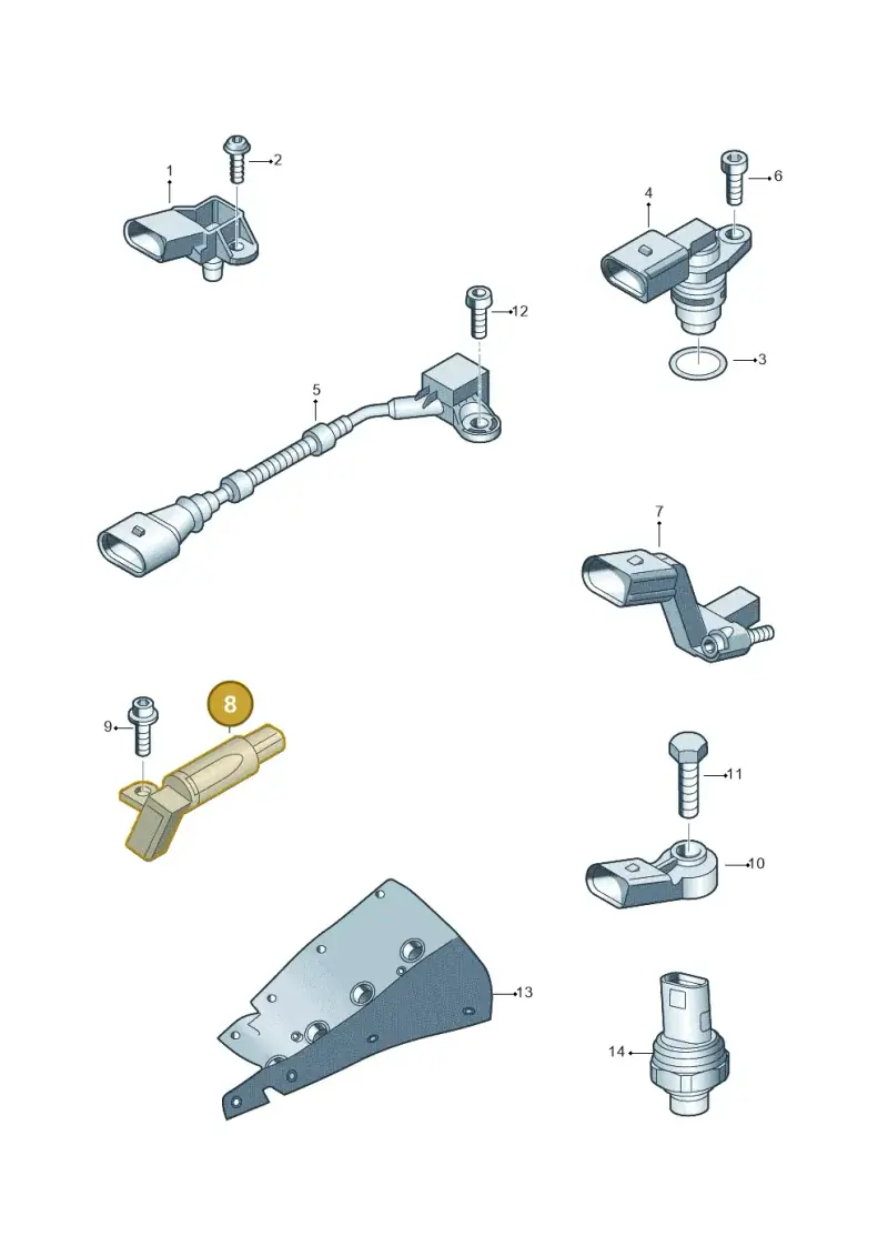 059906433C — Volkswagen Touareg (2012-2014) diagram 693906000, position 8