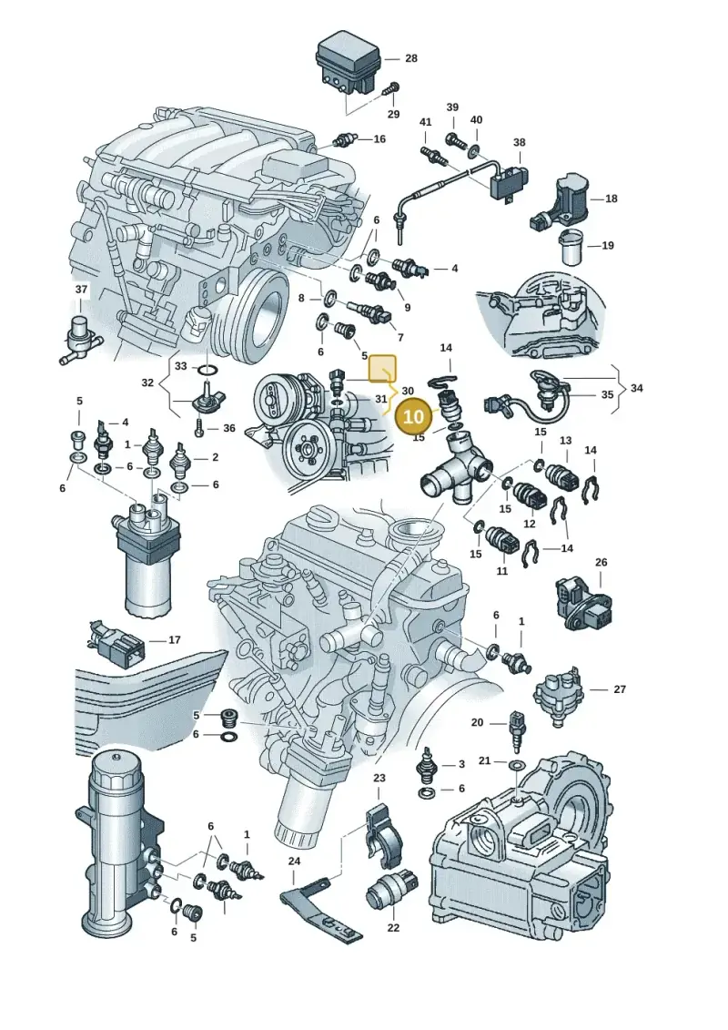 059919501 — Volkswagen Jetta Wagon (2001-2001) diagram 121919610, position 10