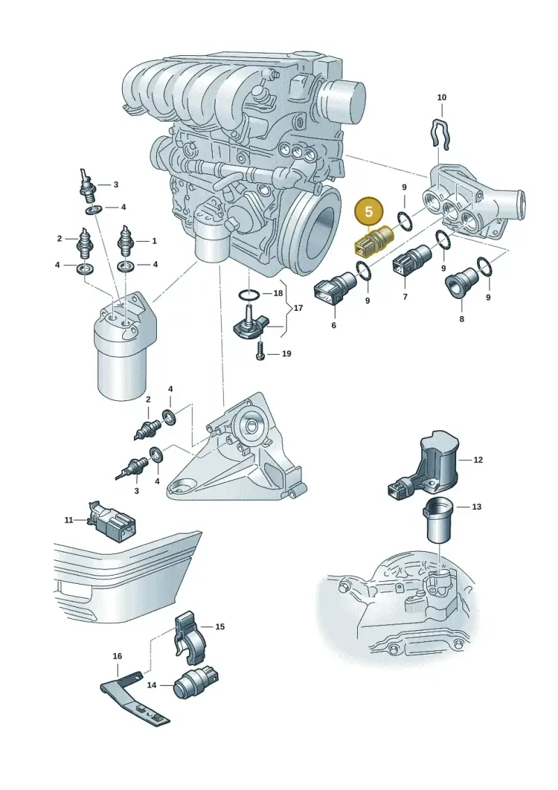 059919501 — Volkswagen Jetta Wagon (2001-2001) diagram 121919700, position 5