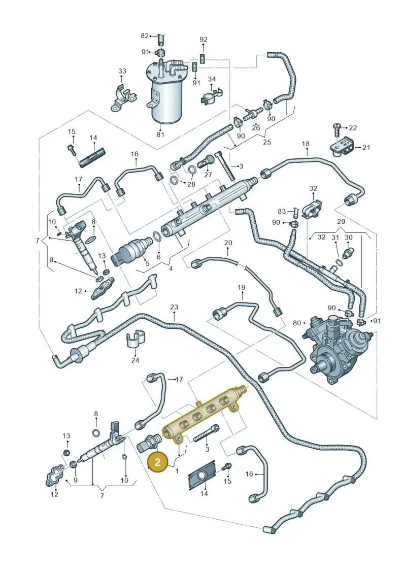 05A906051 — Volkswagen Touareg BlueMotion (2014-2018) diagram 693130620, position 2