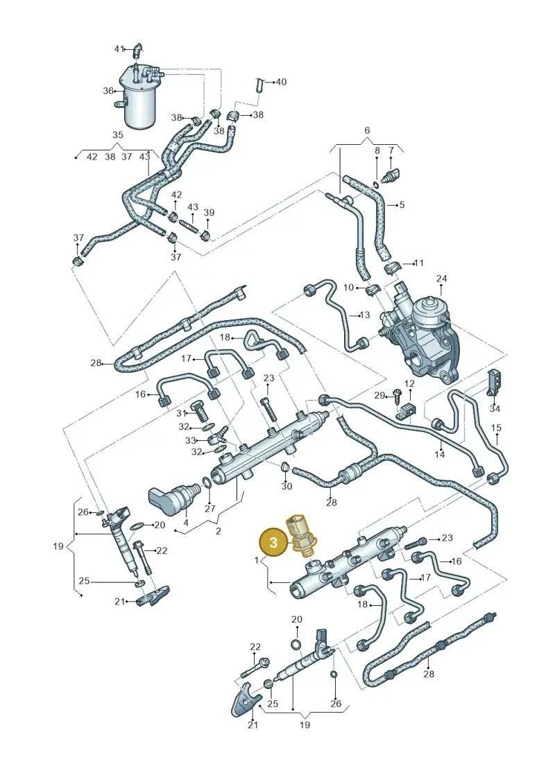 05A906051 — Volkswagen Touareg BlueMotion (2014-2018) diagram 693130700, position 3