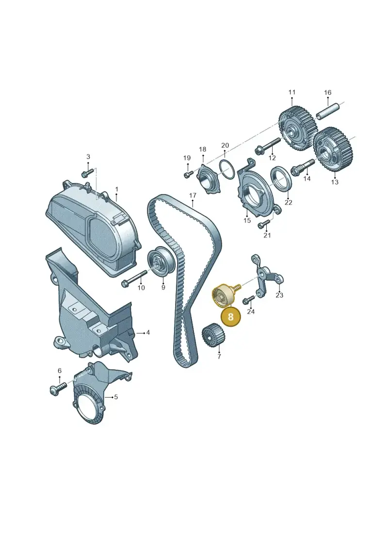 05C109244A — Volkswagen Taos 1.4 (2020-2024) diagram 827109570, position 8