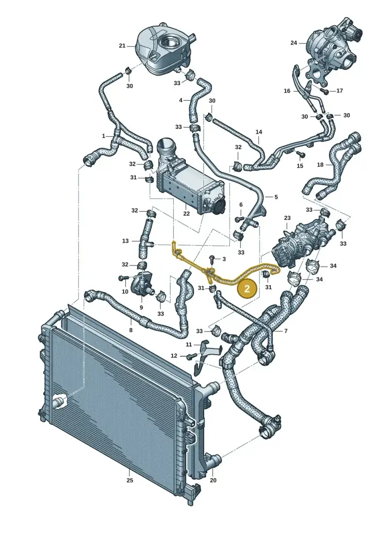 05C121064C — Volkswagen Golf (2019-2025) diagram 596121044, position 2