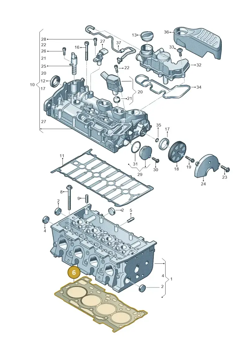 05E103383 — Volkswagen Caddy Maxi Kombi (2020-2024) diagram 813103460, position 6