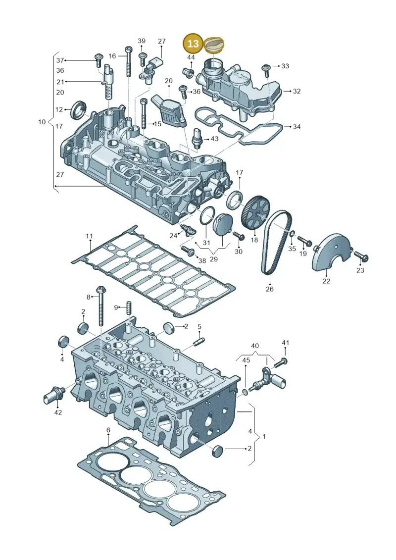 05E103485J — Volkswagen Tiguan 2.0 4Motion (2017-2024) diagram 597103029, position 13