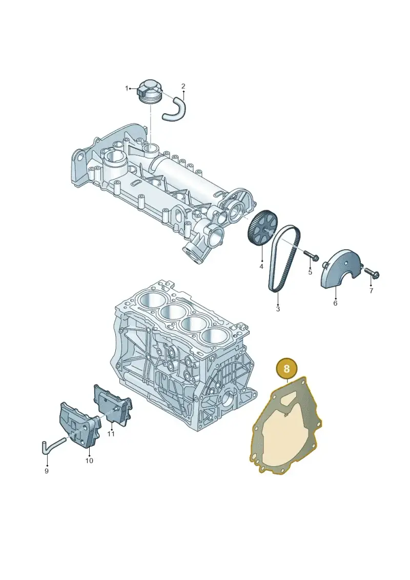 05E103551 — Volkswagen Tiguan 2.0 (2023-) diagram 837103930, position 8