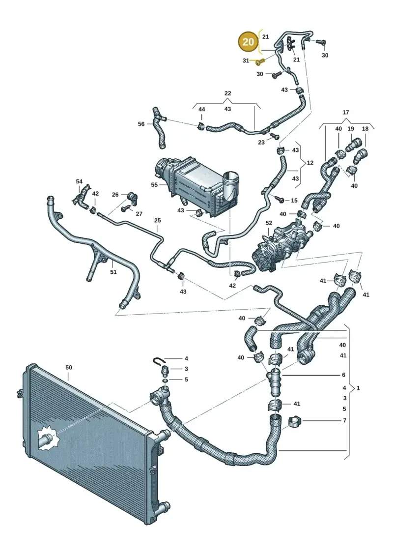 05E121497A — SEAT CUPRA Formentor (2020-) diagram 803121164, position 20