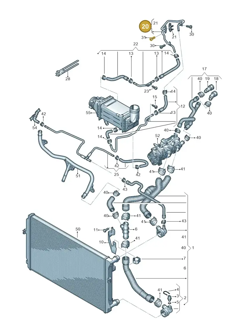 05E121497A — Skoda Fabia (2021-2022) diagram 890121031, position 20