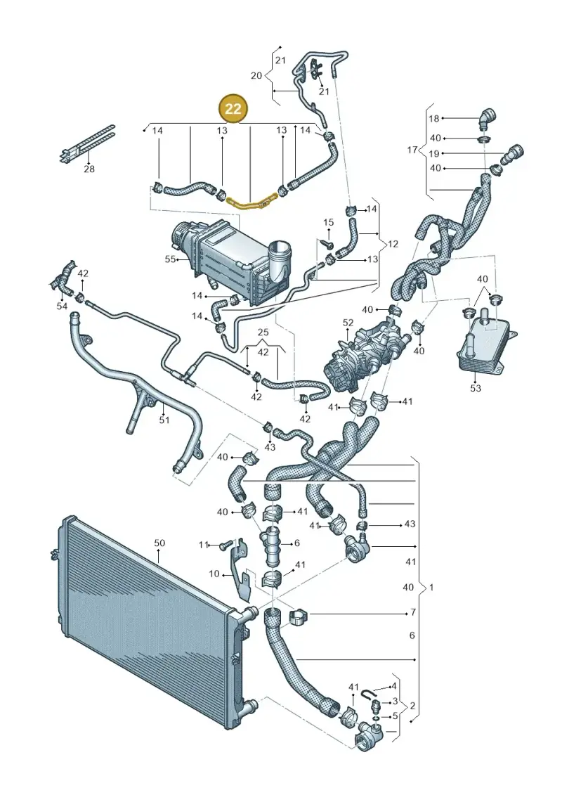 05E122447E — Volkswagen Tiguan 2.0 (2023-) diagram 884121305, position 22