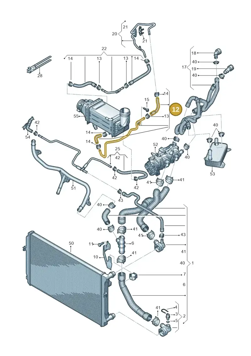 05E122447F — Volkswagen Tiguan 2.0 (2023-) diagram 884121305, position 12