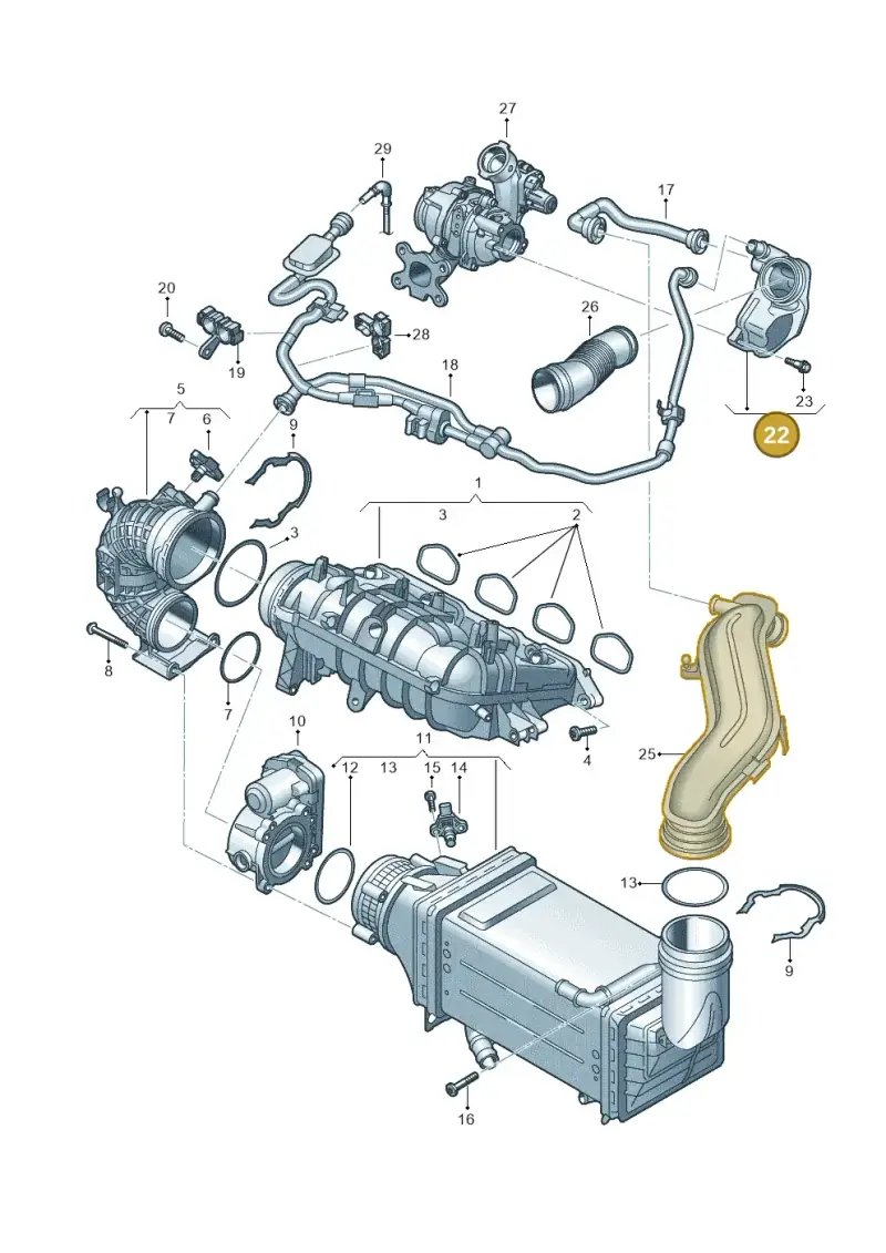 05E129654AA — Audi A3 Sportback (2019-2021) diagram 597133042, position 22