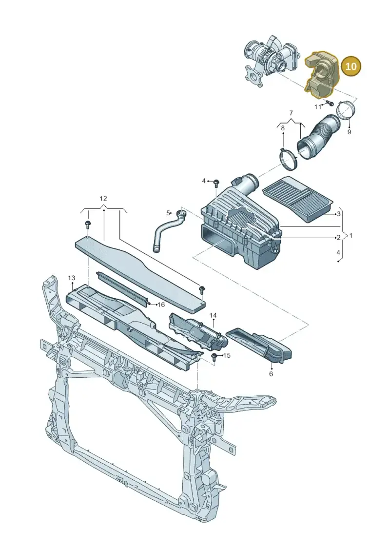 05E129654AA — Volkswagen Tiguan 2.0 4Motion (2016-2024) diagram 884129050, position 10