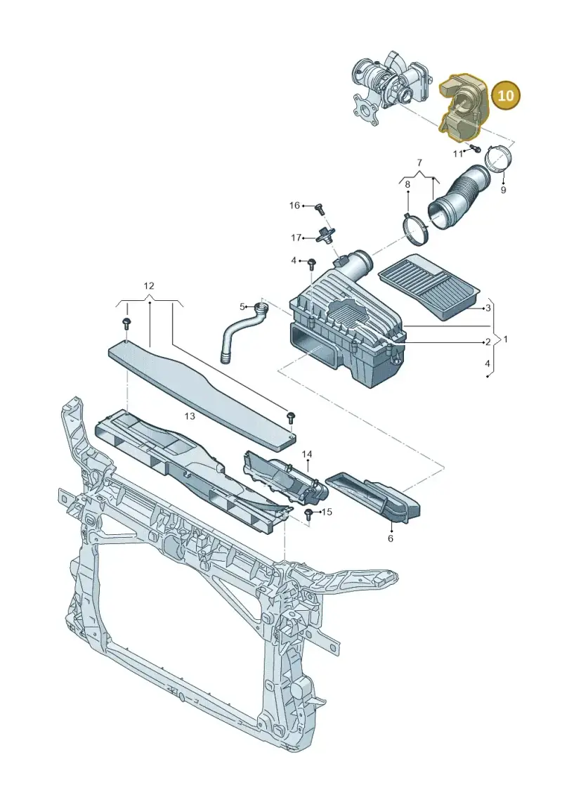 05E129654AG — Volkswagen Tiguan 2.0 4Motion (2017-2024) diagram 827129500, position 10