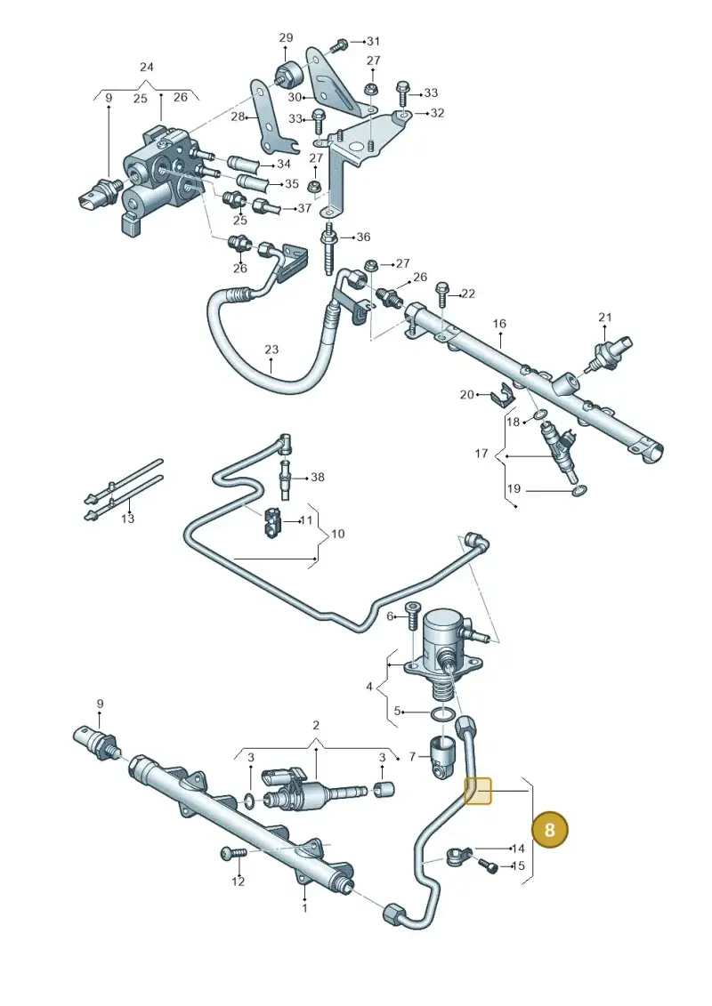 05E130241A — Volkswagen Caddy Maxi Kombi (2020-2024) diagram 827133132, position 8